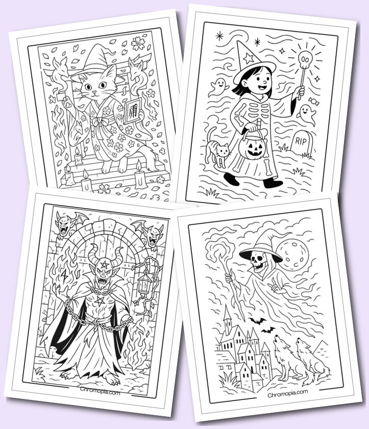Halloween Wizard Coloring Pages