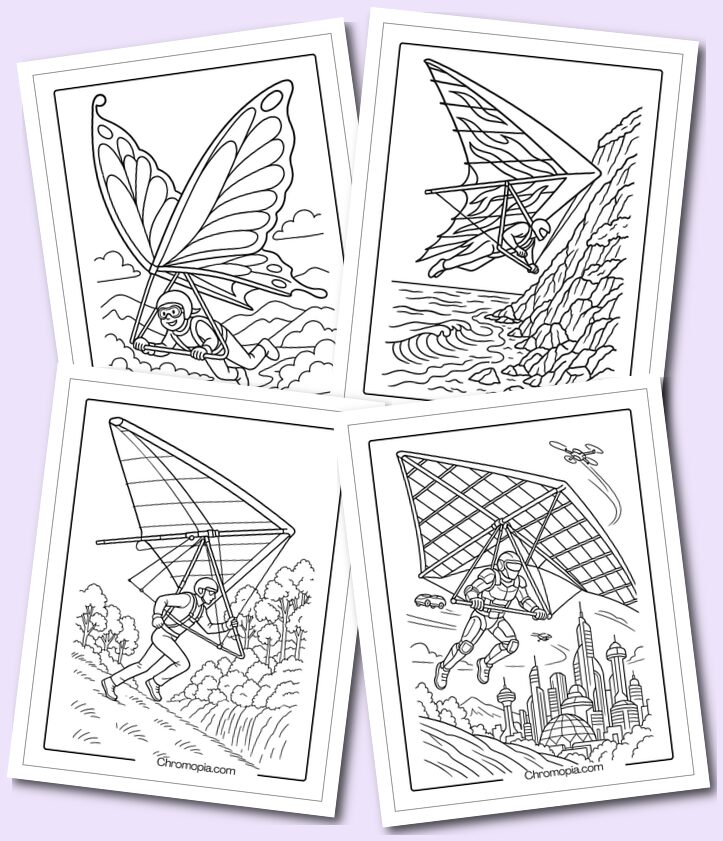Hang Glider Coloring Pages
