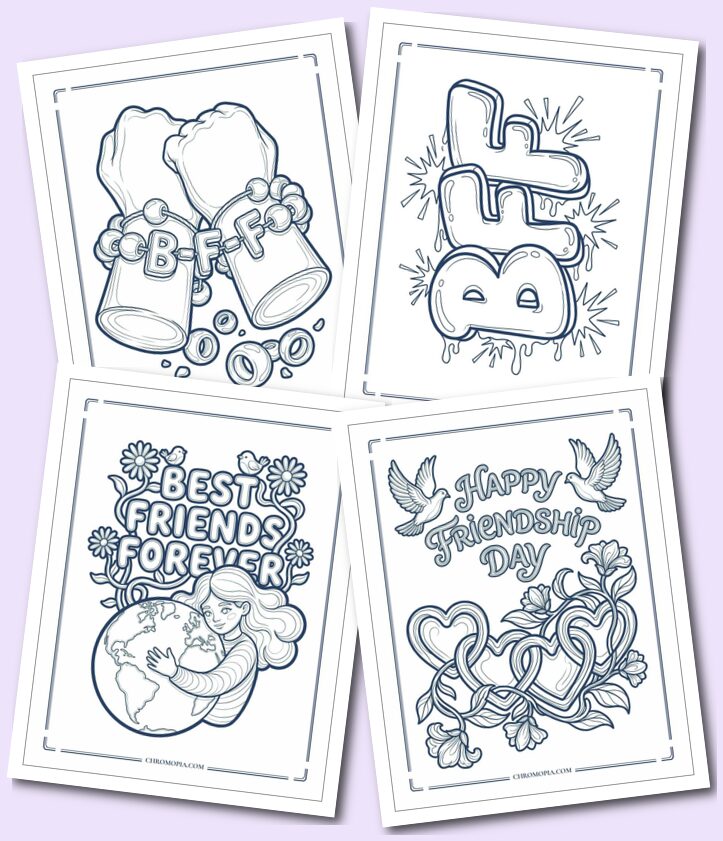 Happy Friendship Day Coloring Pages