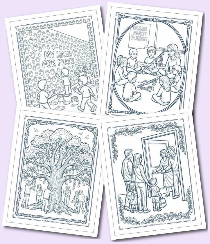 Heartwarming Community Peacebuilding and Grassroots Action International Peace Month Coloring Pages
