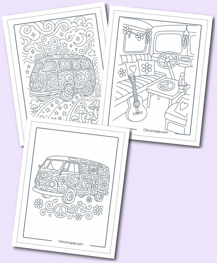Hippie Bus Coloring Pages