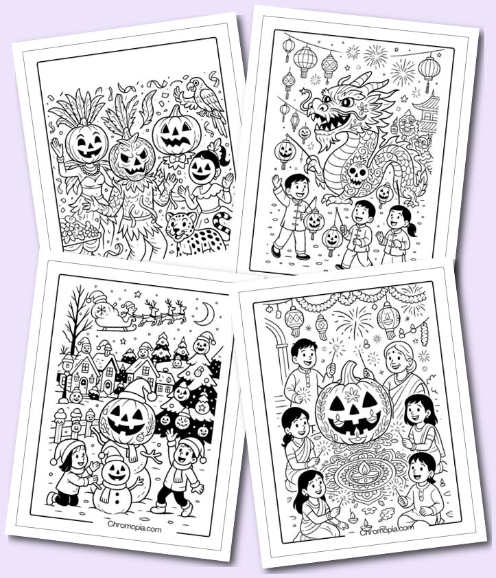 Holiday and Celebrations Themed Jack-o_-Lantern Coloring Pages