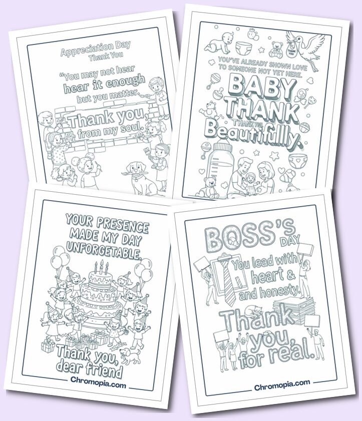 Holiday and Celebrations Themed Thanks Coloring Pages