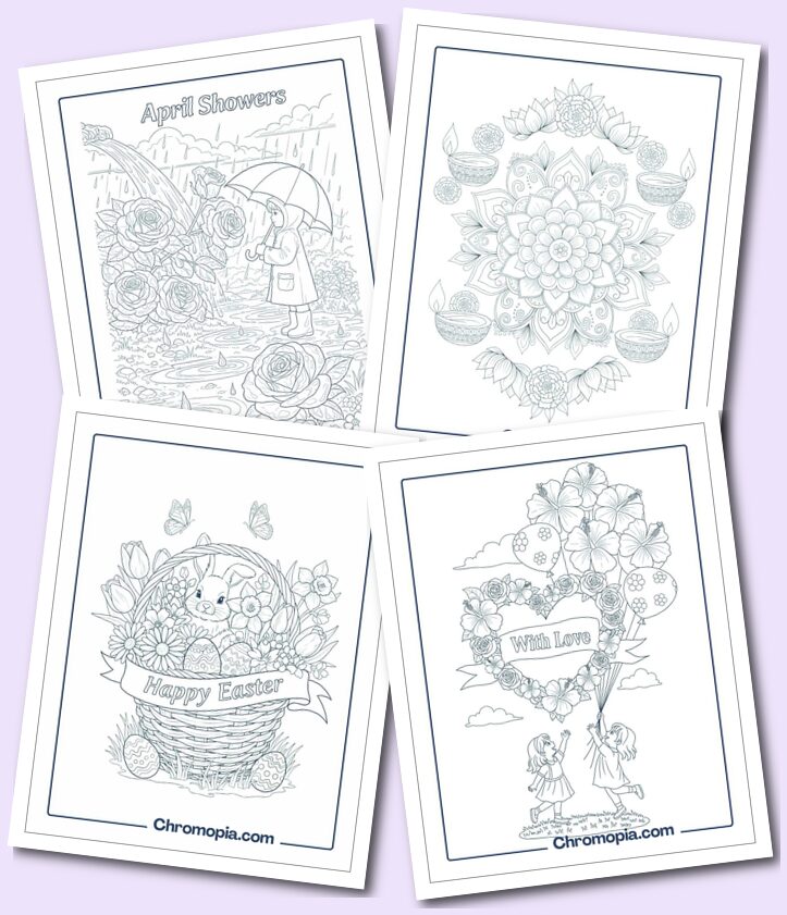 Holiday, Celebration & Seasonal Flower Coloring Pages For All Ages