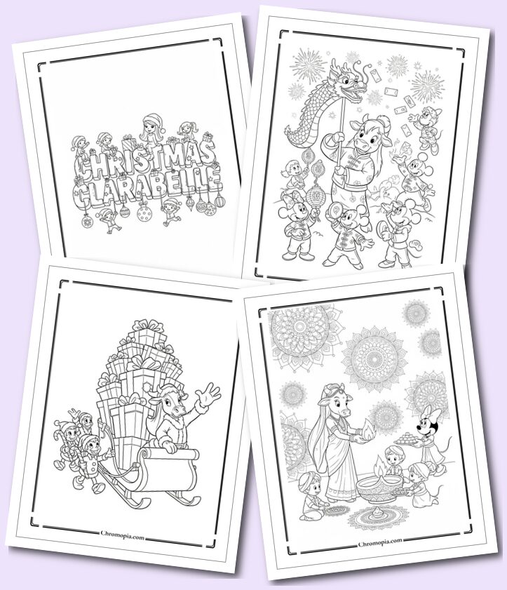 Holiday Disney Clarabelle Cow Coloring Pages