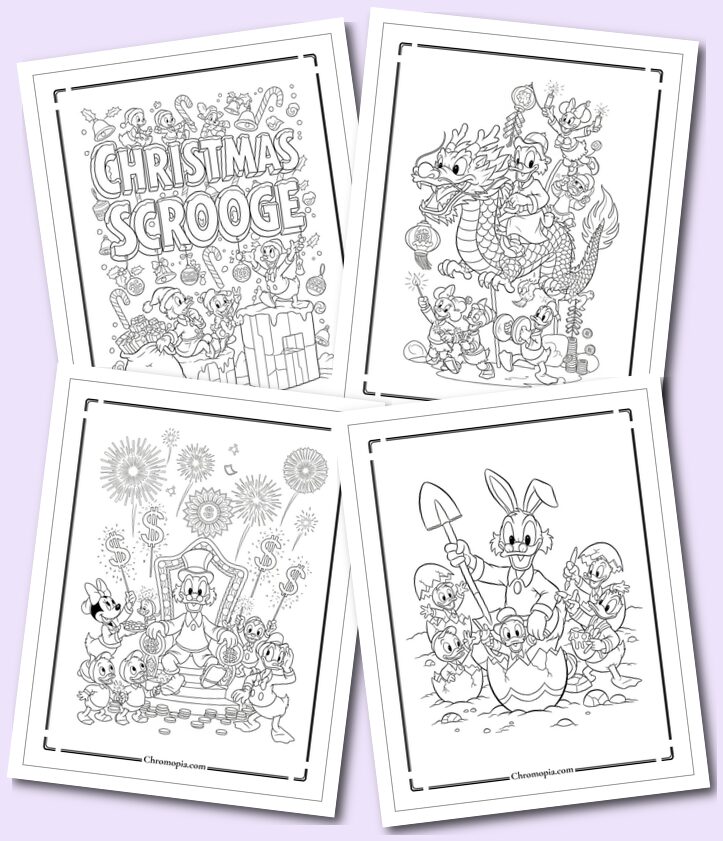 Holiday Scrooge McDuck Coloring Pages
