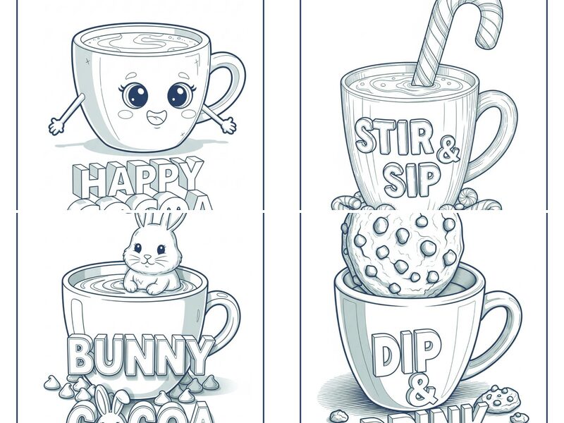 Hot Chocolate Coloring Pages for Kids