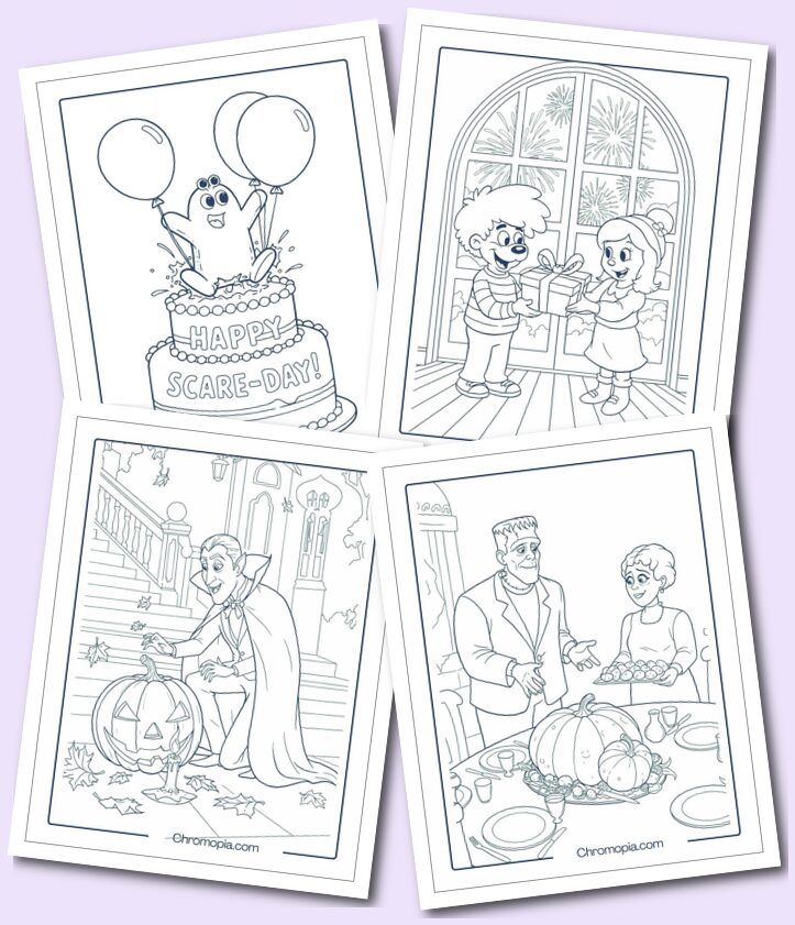 Hotel Transylvania Holiday & Celebration-Themed Coloring Pages