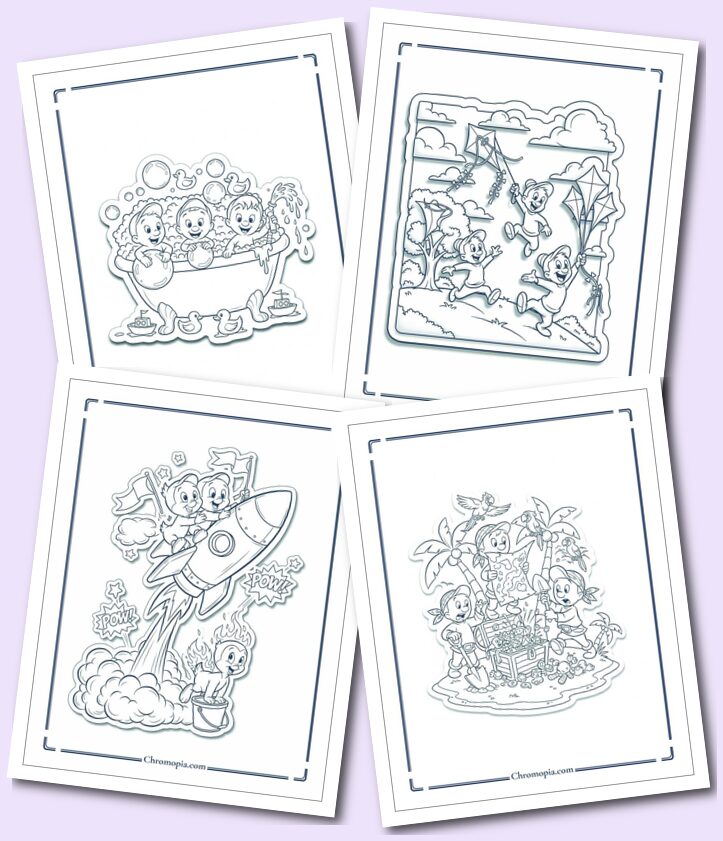 Huey, Dewey and Louie Coloring Pages for Kids