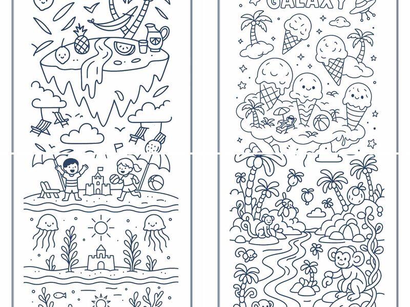 Imaginative Summer Fantasy Coloring Pages