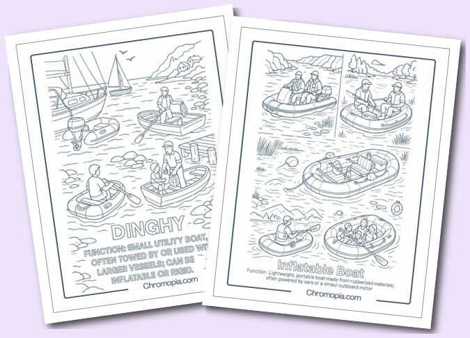 Inflatable And Lightweight Boats coloring pages