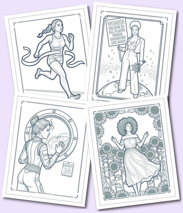 Inspiring Womens Equality Day Aesthetic Portraits and Global Solidarity Coloring Pages