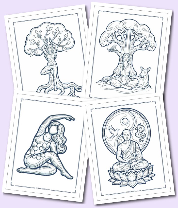International Yoga Day Coloring Pages - Free Printable PDFs