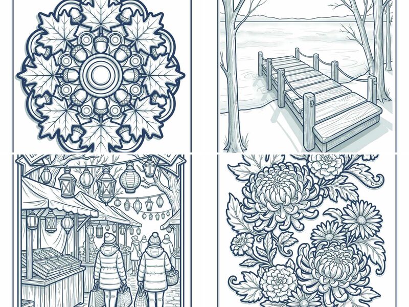 Intricate November Coloring Pages for Adults