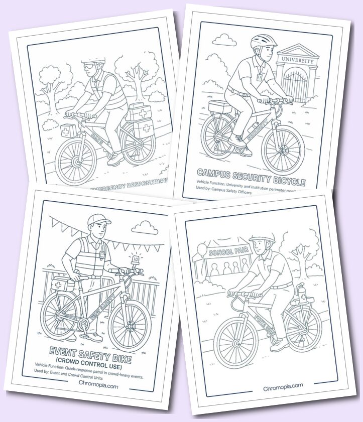 Law Enforcement & Security Bicycles – Bicycle Coloring Pages