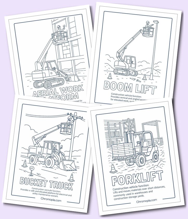 Lifting & Hoisting Equipment Construction Vehicle Coloring Pages