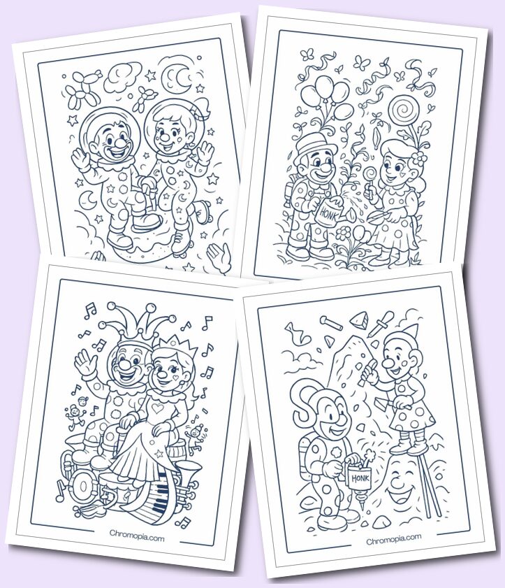 Man and Woman Clown Coloring Pages