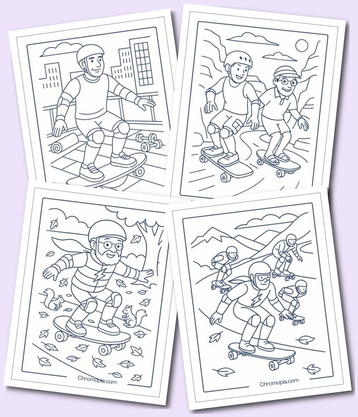 Man Skateboard Coloring Pages
