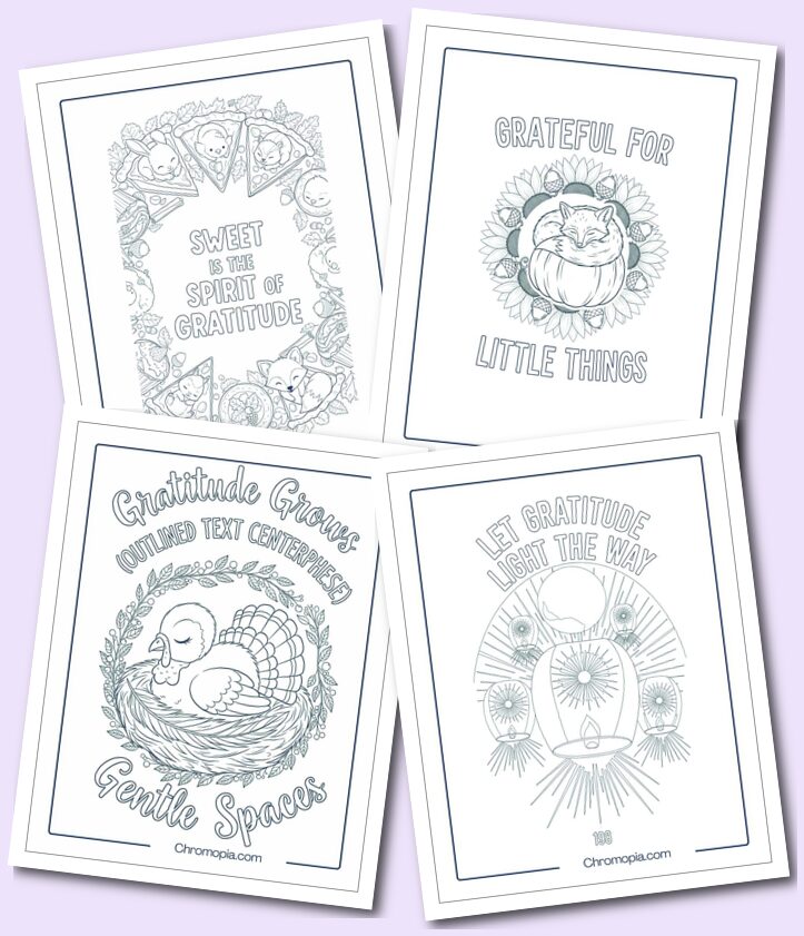 Mandala Mindful Thanksgiving Coloring Pages With Gratitude Quotes
