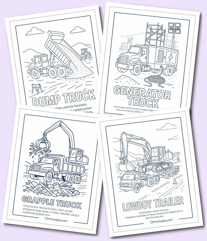 Material Handling & Transport Construction Vehicle Coloring Pages