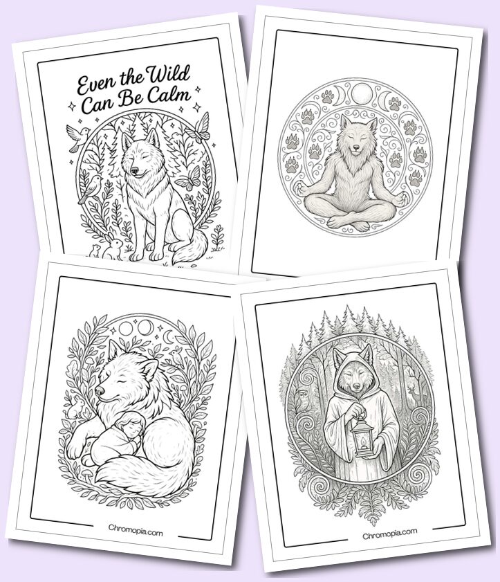 Mindful, Abstract & Creative Werewolf Coloring pages