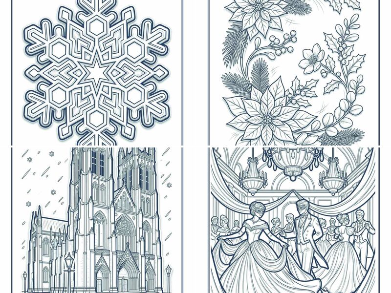 Mindful December Coloring Pages for Adults