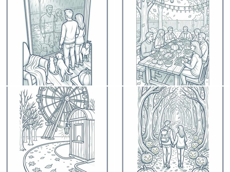 Mindful October Coloring Pages for Adults