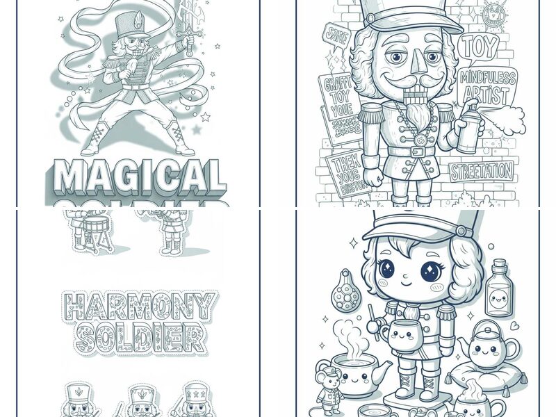 Mindfulness Multi-Art Themed Nutcracker Coloring Pages