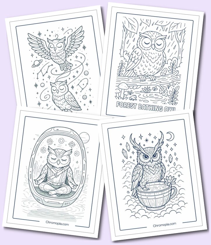 Mindfulness Owl Coloring Pages