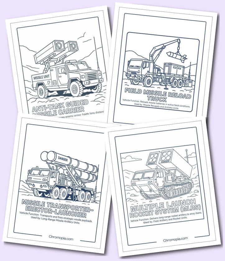 Missile & Air Defense Systems – Military Vehicle Coloring Pages