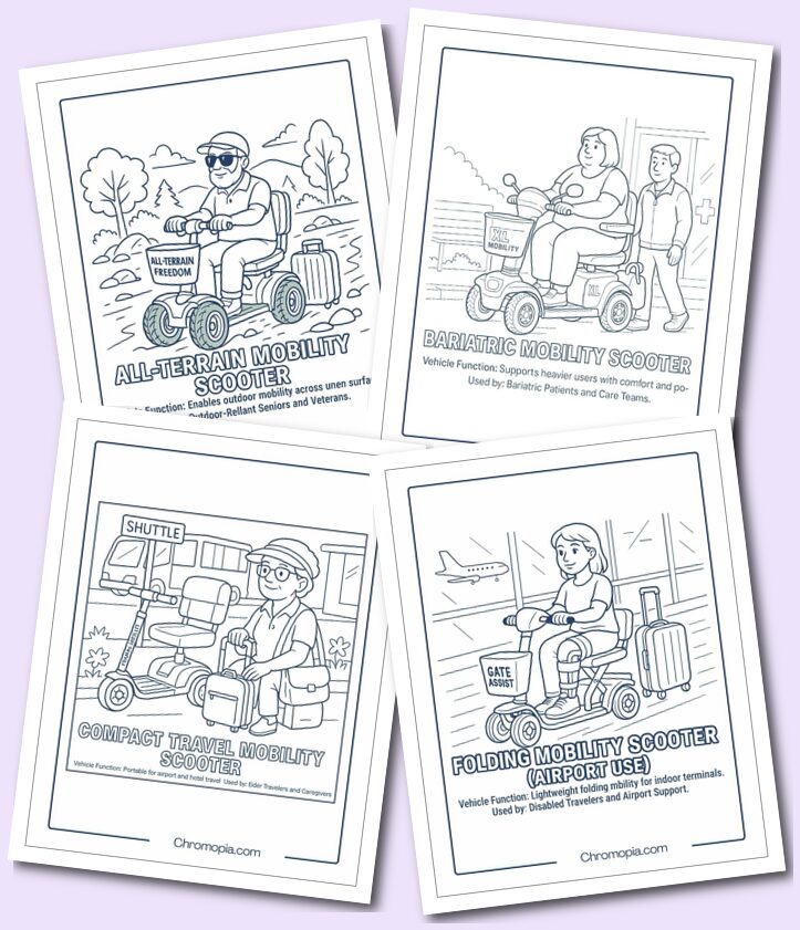 Mobility & Accessibility Scooters – Scooter Coloring Pages