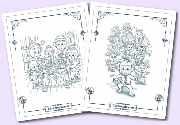 Monkey Stories for Slow Coloring