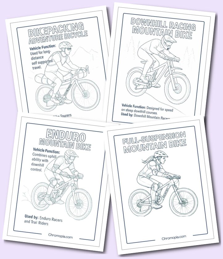 Mountain & Off-Road Bicycles – Bicycle Coloring Pages