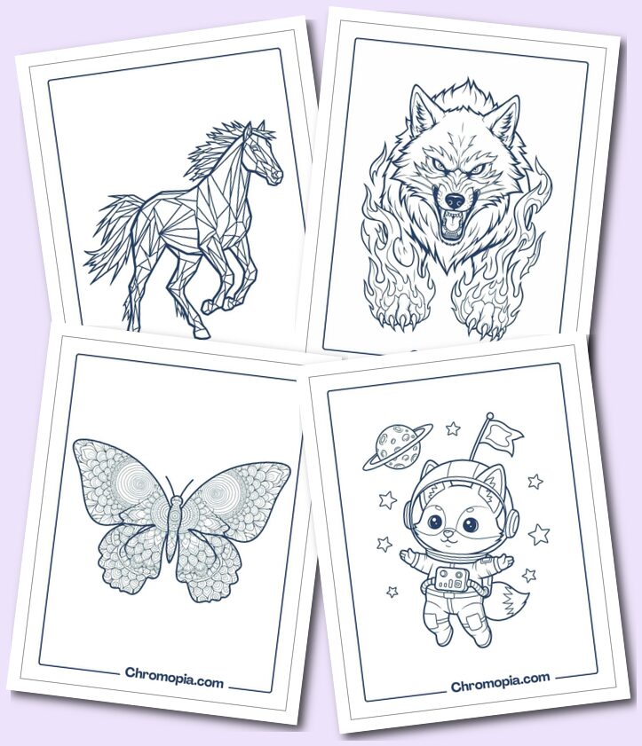 Multi-Art & Multi-Conceptual Animals coloring pages