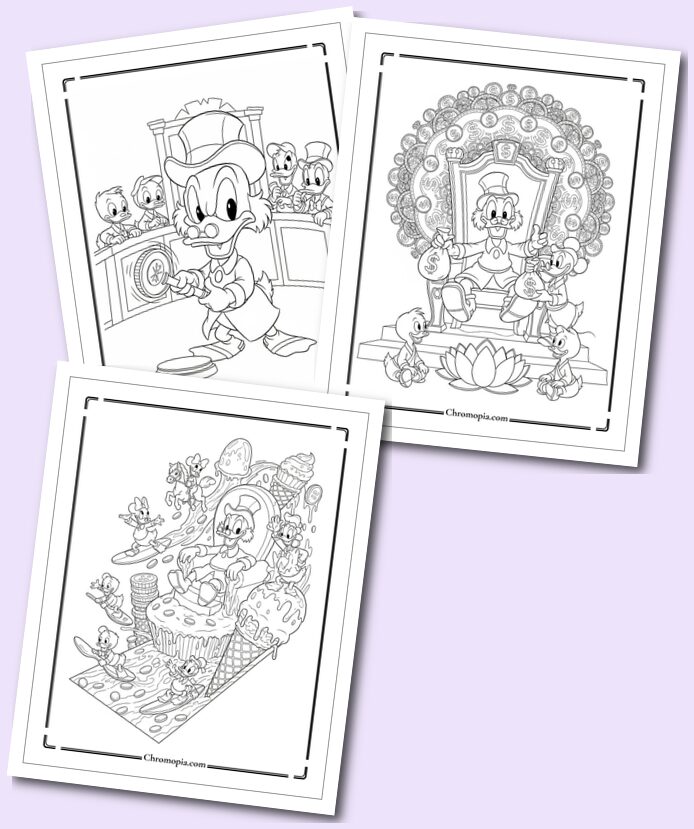 Multi-Art Themed Scrooge McDuck Coloring Pages