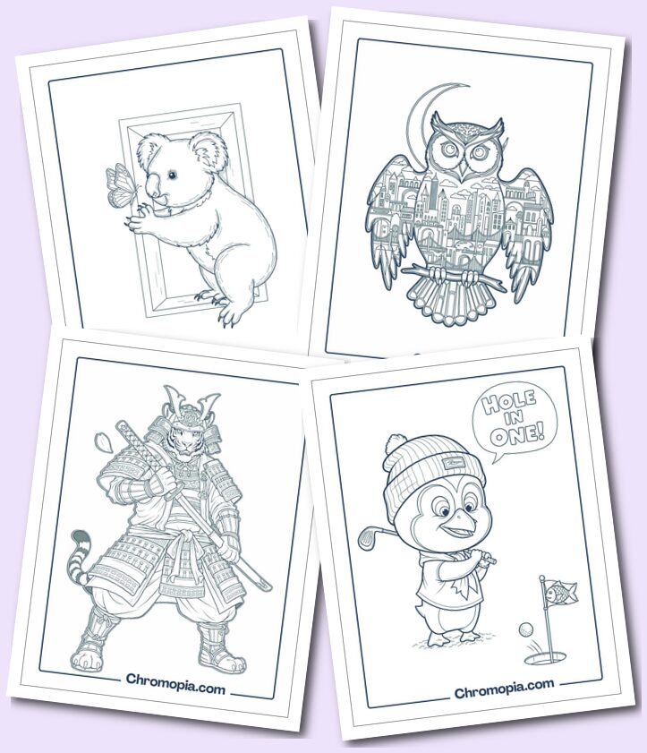 Multi-Conceptual & Multi-Art Themed Animal Coloring Pages