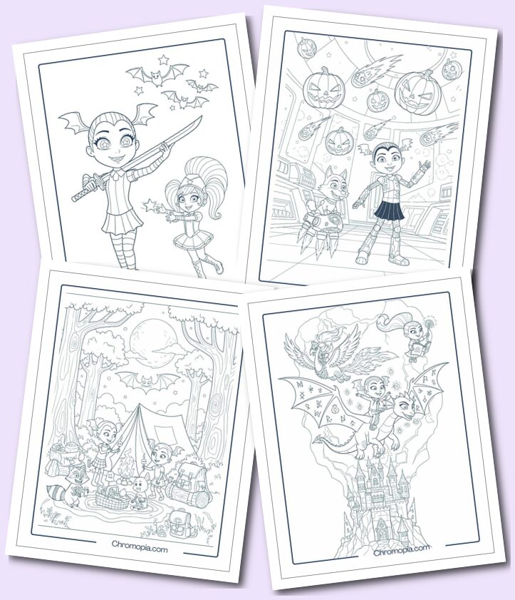 Multi-Conceptual Vampirina Coloring Pages for Kids, Teens, and Adults