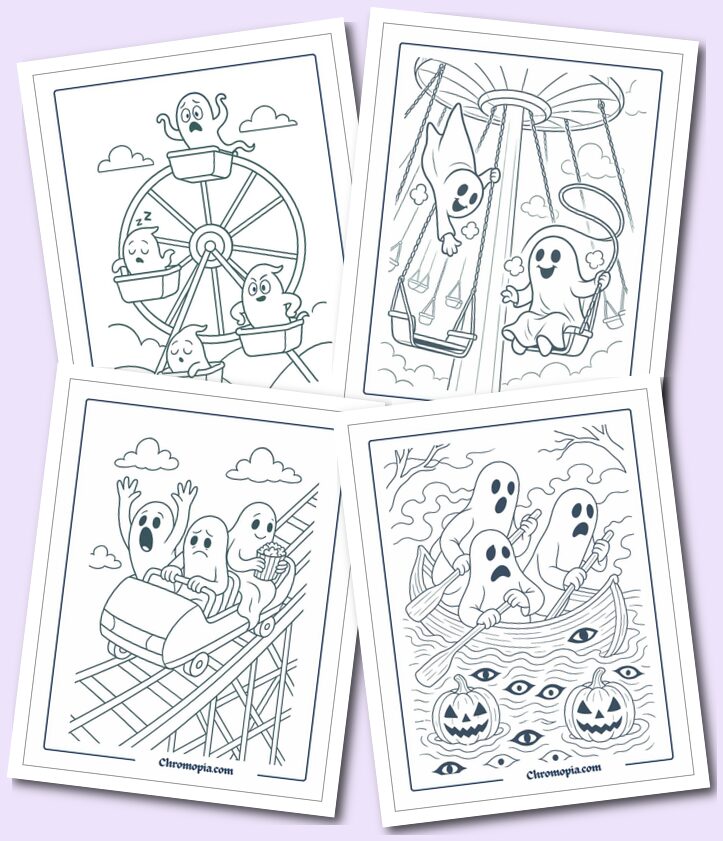 Multiple Ghosts Activities coloring sheets