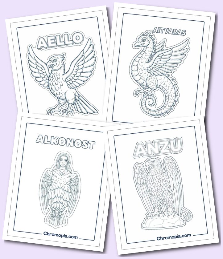 Mythical & Fantasy-Inspired Birds Coloring Pages