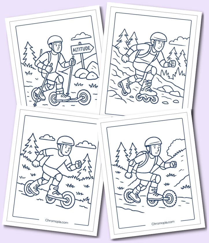 Off-Road - Nordic Inline Skates – Roller Skates Coloring Pages