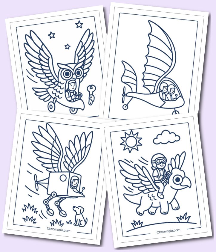 Ornithopter Coloring Pages (Flapping-Wing Flight – Experimental)