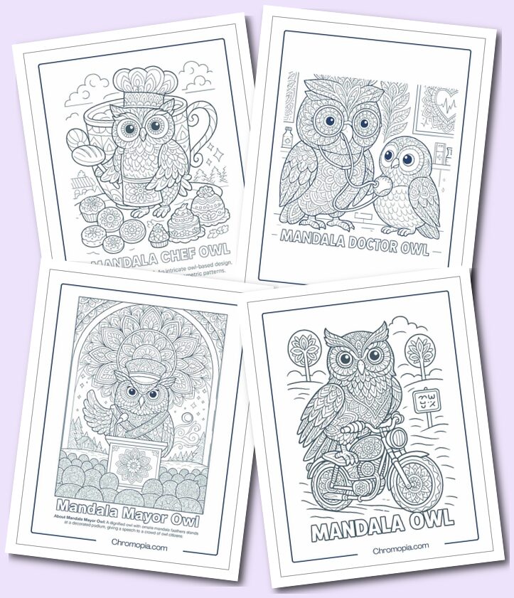 Owl Mandala Coloring Pages
