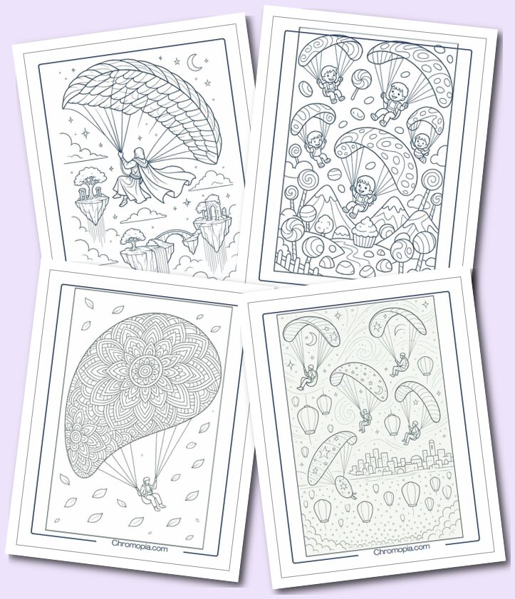 Paraglider Coloring Pages
