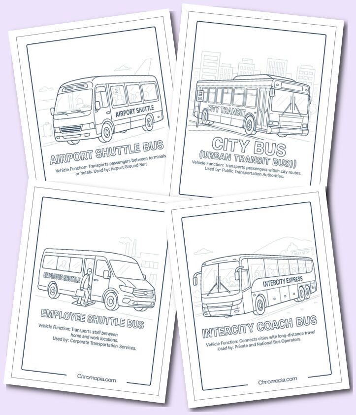 Passenger Transport Vehicles – Transportation Vehicles Coloring Pages