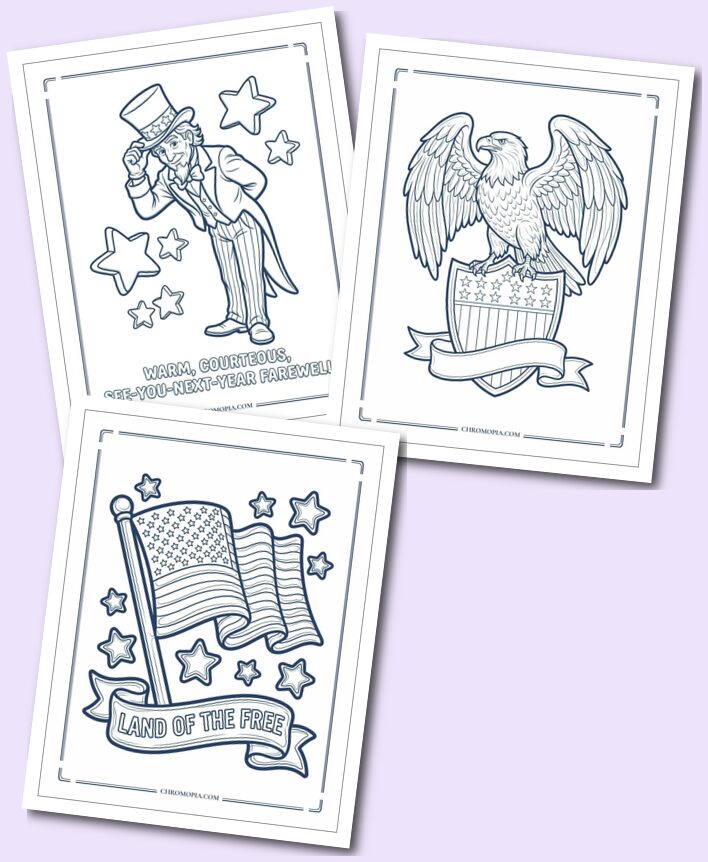 Patriotic Symbols of American Coloring Pages