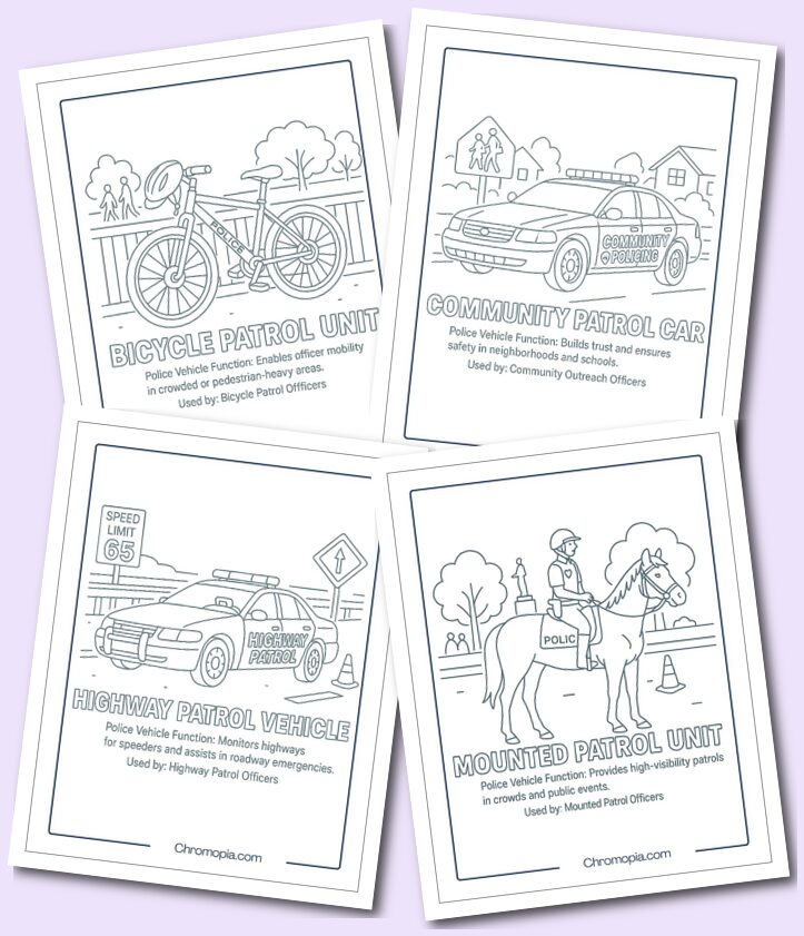 Patrol Vehicles – Police Vehicle Coloring Pages