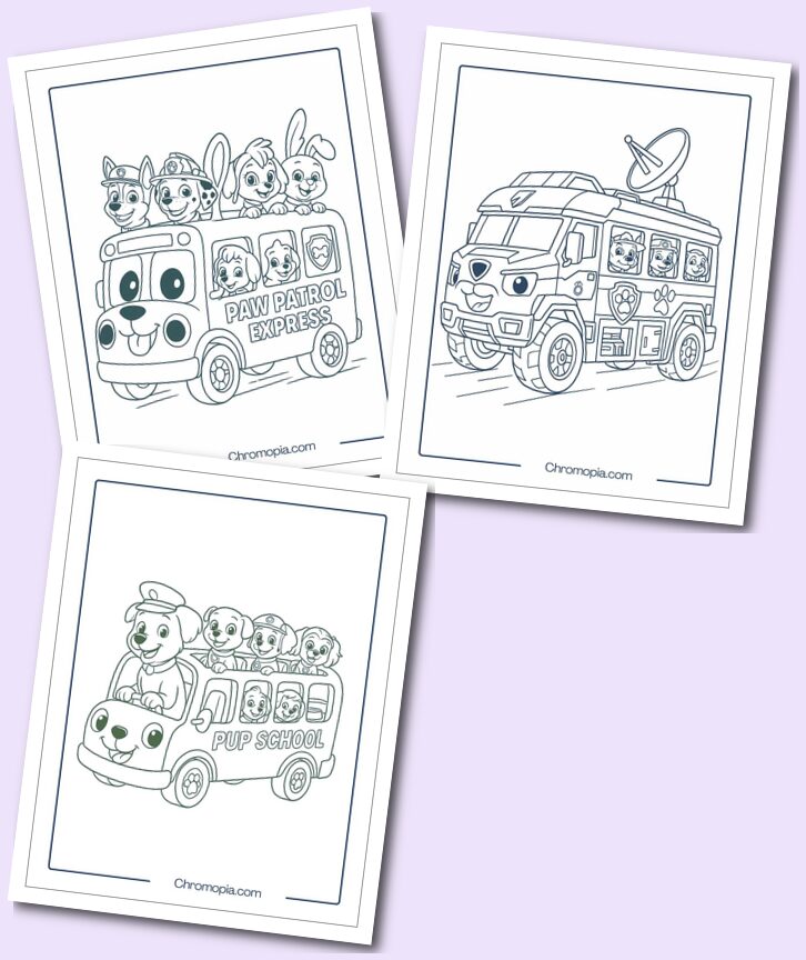 Paw Patrol Bus Coloring Pages