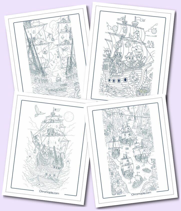 Pirate Ship Coloring Pages