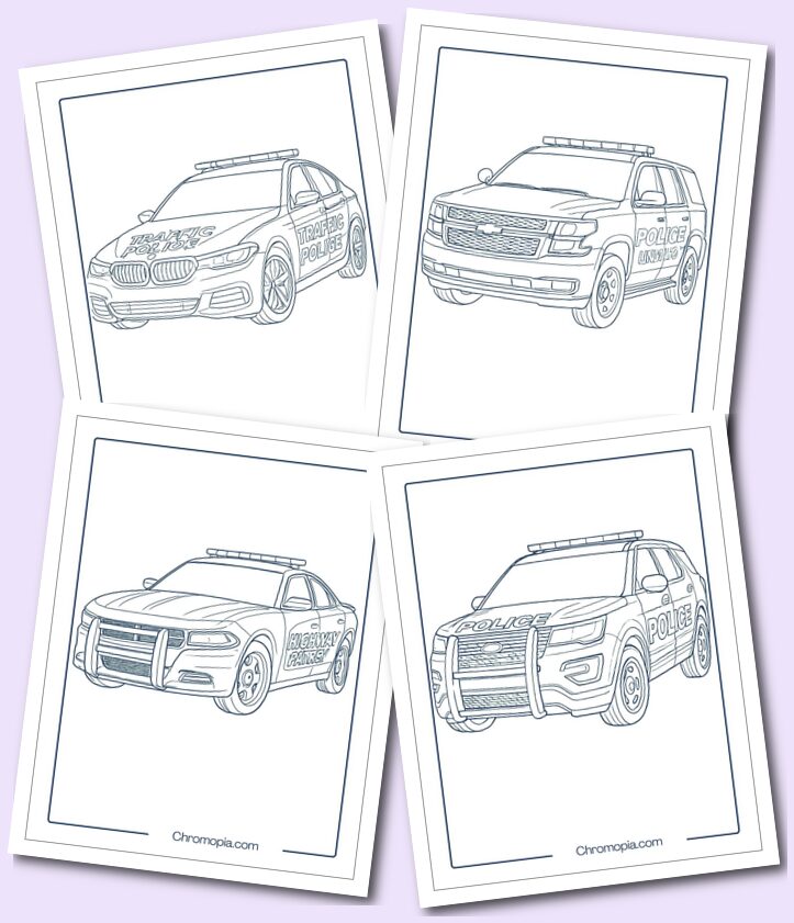 Police Car Coloring Pages