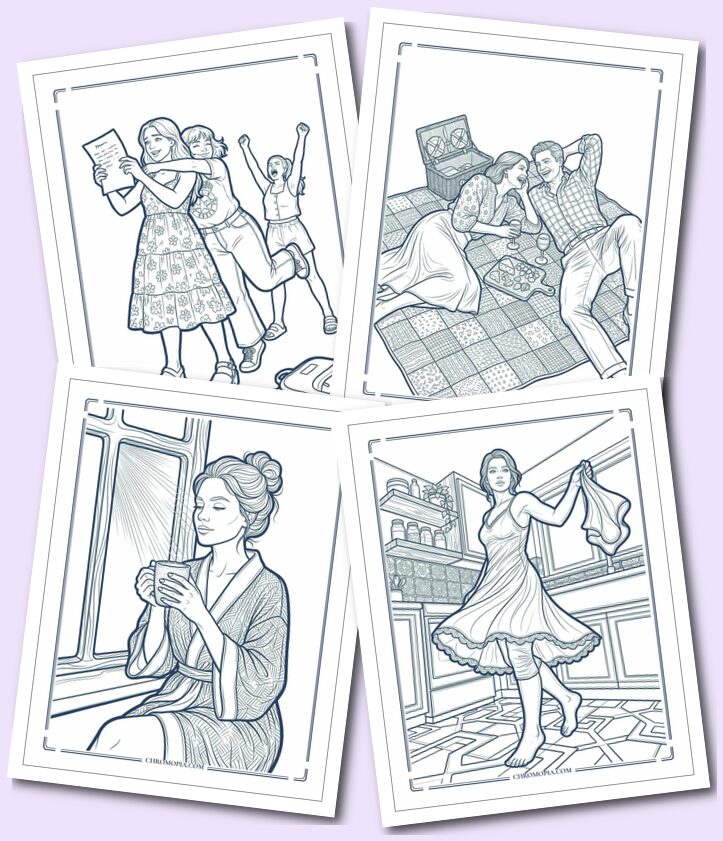 Portraits of Pure Happiness Month Coloring Pages